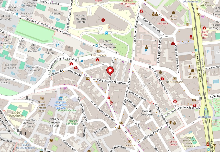 Mapa de la Escuela de Taekwondo Jeun en Calle Dr. Luzón 5, Jaén