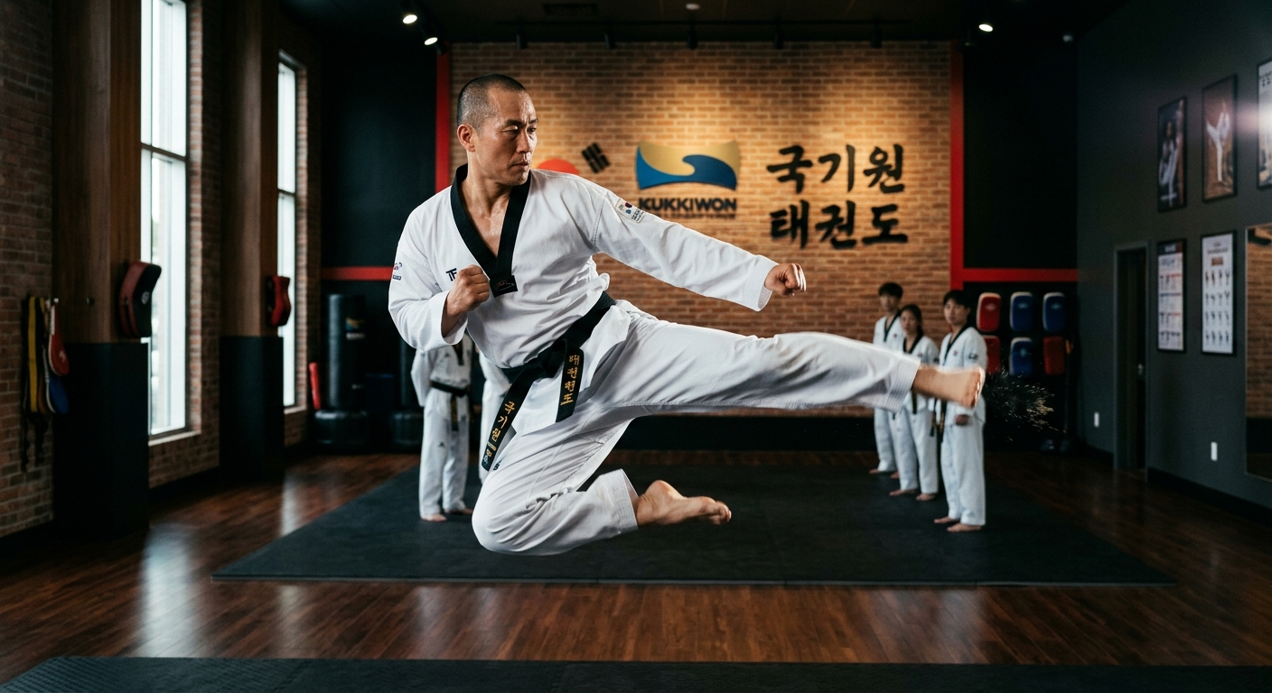 Entrenamiento en Escuela de Taekwondo Jeun